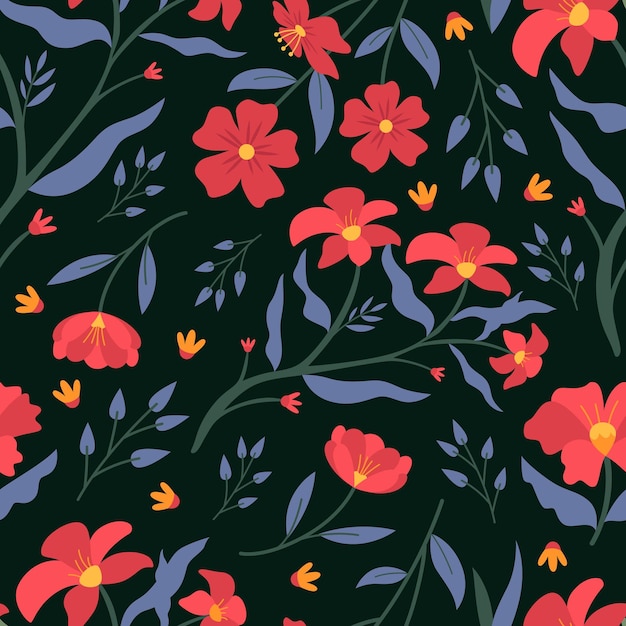 un colorido fondo floral con flores y hojas