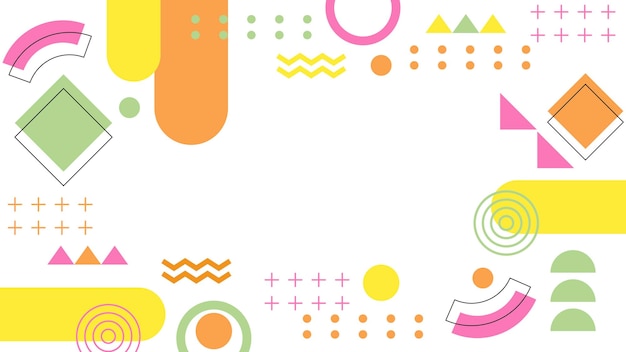 Colorido fondo geométrico abstracto con formas modernas de Memphis Ideal para fondos Proyectos de arte y conceptos de diseño moderno Presentación de bandera de portada