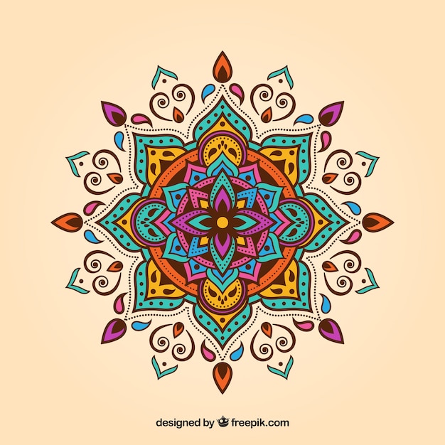 El colorido fondo del mandala
