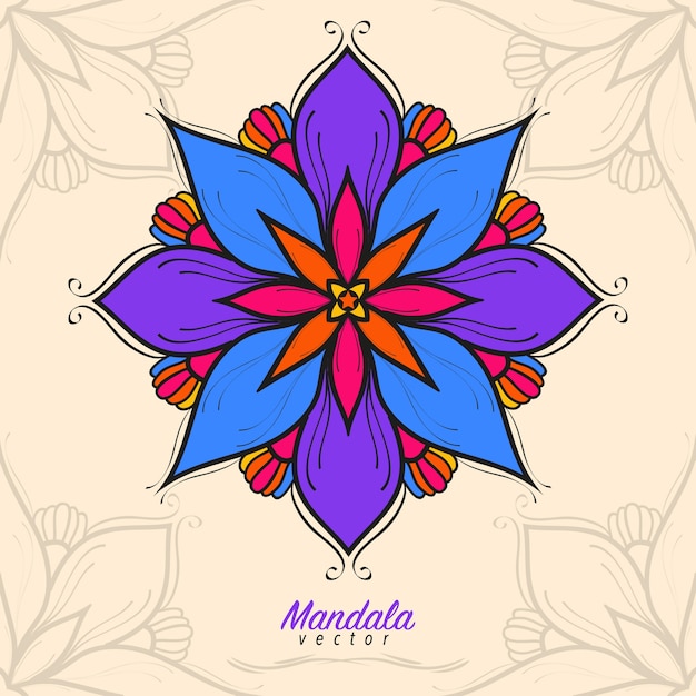 El colorido fondo del mandala