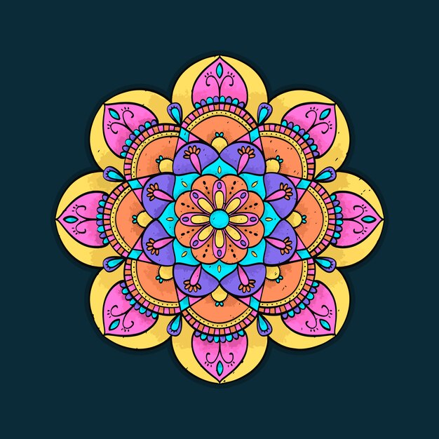 El colorido fondo del mandala