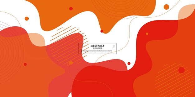 Colorido fondo de onda geométrica 3D Elementos rojos con patrón de gradiente de fluido naranja Dinámico