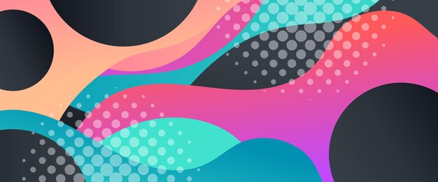 Colorido gradiente vectorial abstracto pancarta creativa en estilo minimalista y simple de moda con formas de onda Vector para presentaciones volantes carteles de fondo invitaciones de informe anual