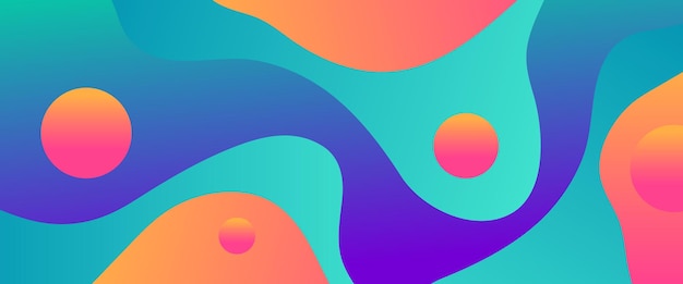 Colorido gradiente vectorial abstracto pancarta creativa en estilo minimalista y simple de moda con formas de onda Vector para presentaciones volantes carteles de fondo invitaciones de informe anual