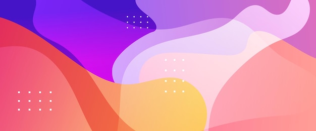 Colorido gradiente vectorial abstracto simple pancarta con ondas y formas líquidas diseño vectorial para presentaciones volantes carteles de fondo informe anual e invitaciones