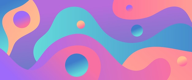Colorido gradiente vectorial simple pancarta con ondas abstractas y formas líquidas diseño vectorial para presentaciones volantes carteles de fondo invitaciones de informe anual