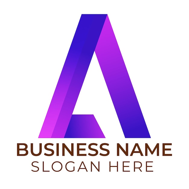 un colorido logotipo de una letra para un nombre comercial en un fondo blanco