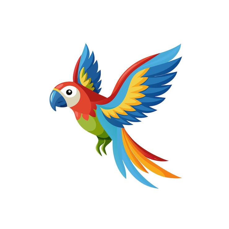 Vector el colorido loro volador del guacamayo catalina