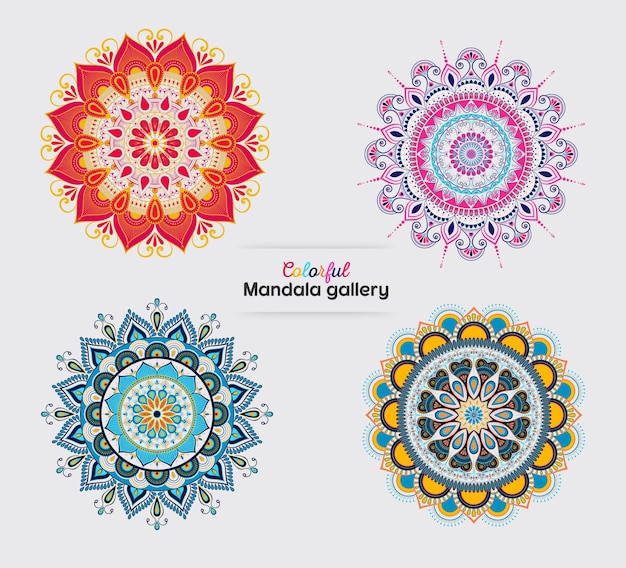 Colorido mandala arte lujo nuevo estilo