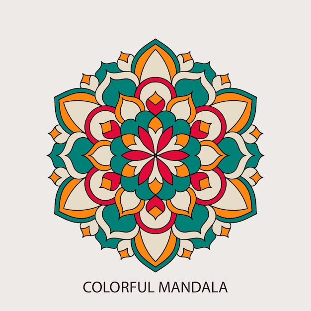 colorido mandala arte vectorial