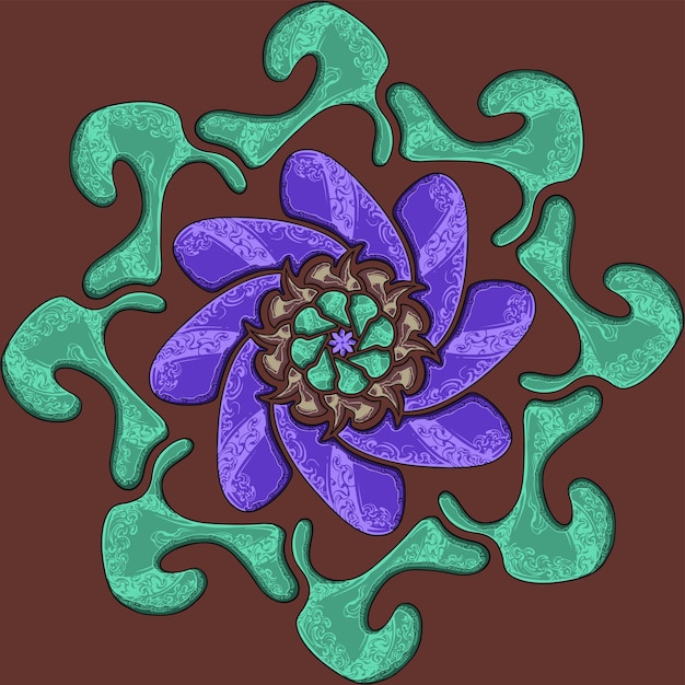 Colorido mandala floral estilo indio