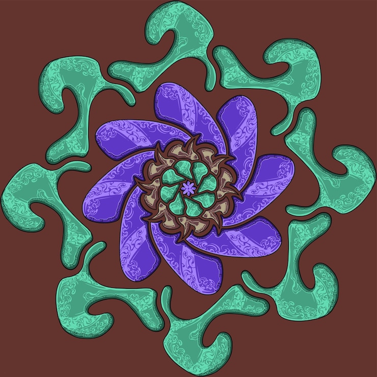 Vector colorido mandala floral estilo indio