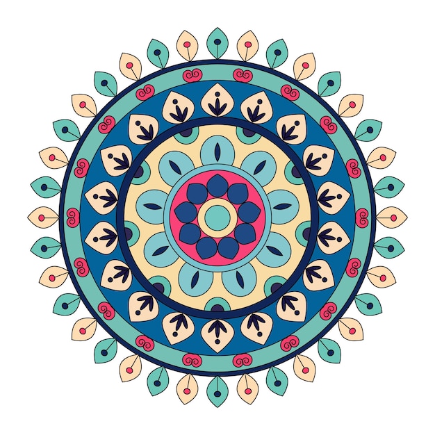 Colorido mandala ornamento mandala étnico mandala fondo de mandala Ilustración de vector dibujado a mano