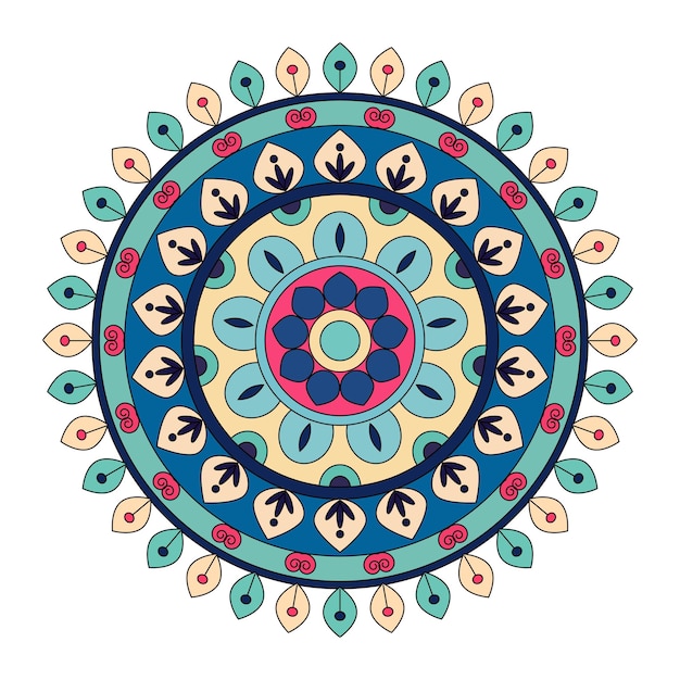 Colorido mandala ornamento mandala étnico mandala fondo de mandala ilustración de vector dibujado a mano