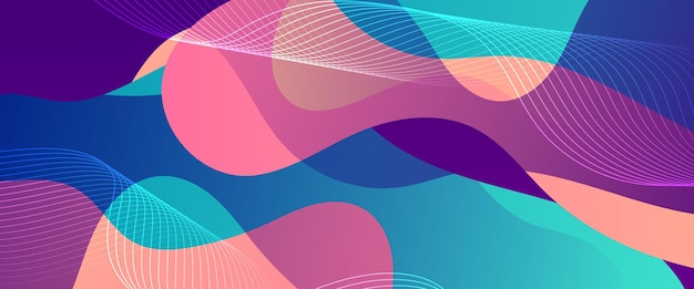 Colorido minimalista abstracto gradiente simple pancarta con formas de onda diseño vectorial para presentaciones volantes carteles de fondo invitaciones de informe anual