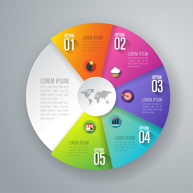 Colorido negocio infografía elementos para la presentación