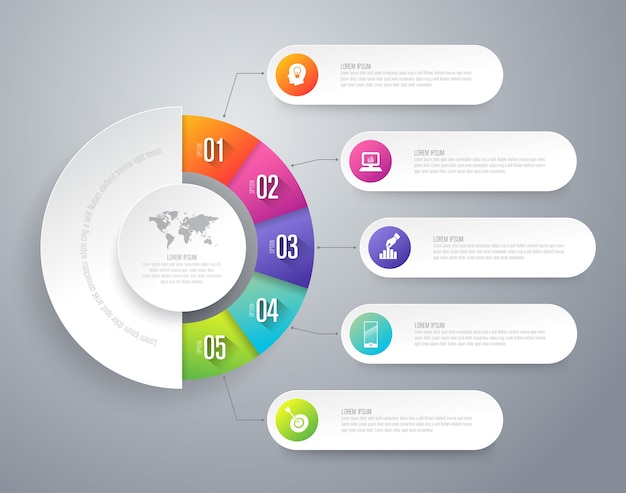 Colorido negocio infografía elementos para la presentación