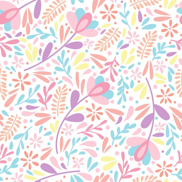 Vector colorido pastel patrón floral moderno fondo feliz y lindo para el papel tapiz repetitivo interminable de primavera