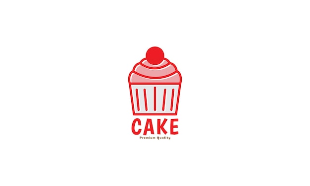 Colorido pastel sabroso línea roja logo vector icono ilustración diseño
