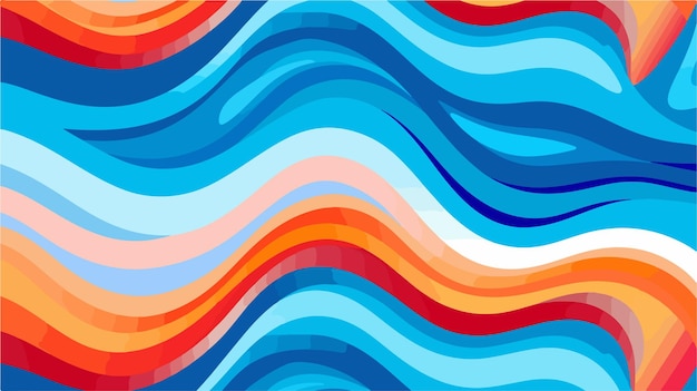 un colorido patrón abstracto de ondas con un fondo azul