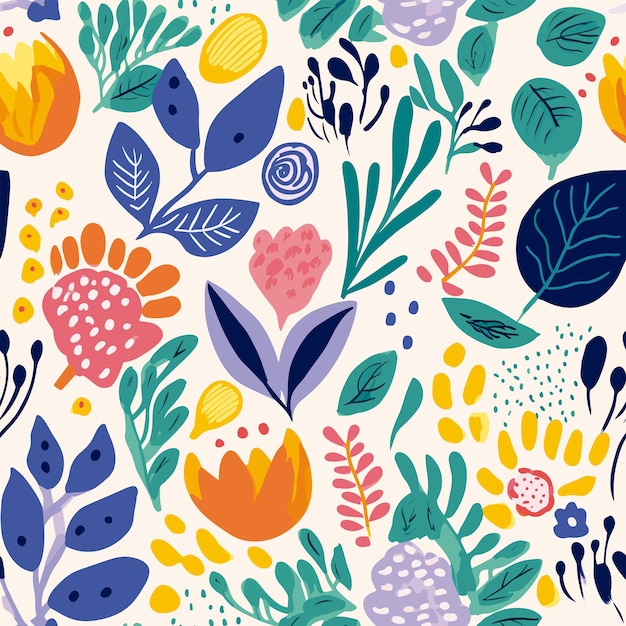 El colorido patrón botánico sin costuras