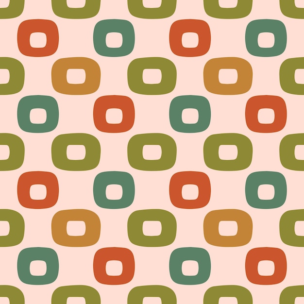 Un colorido patrón de cuadrados y rectángulos en varios tonos de naranja verde