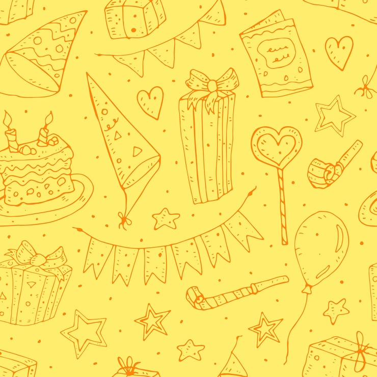 Vector colorido patrón festivo con elementos de dibujos animados
