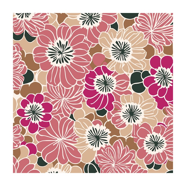 Colorido patrón floral boho hippie