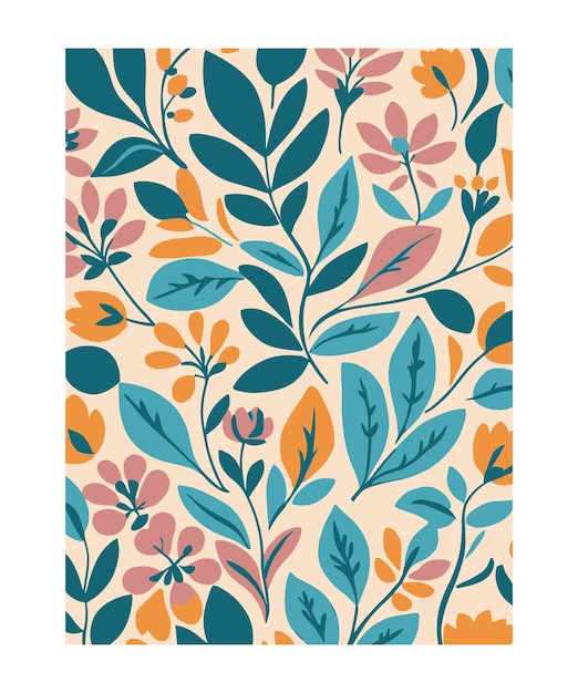 El colorido patrón floral para la decoración del hogar