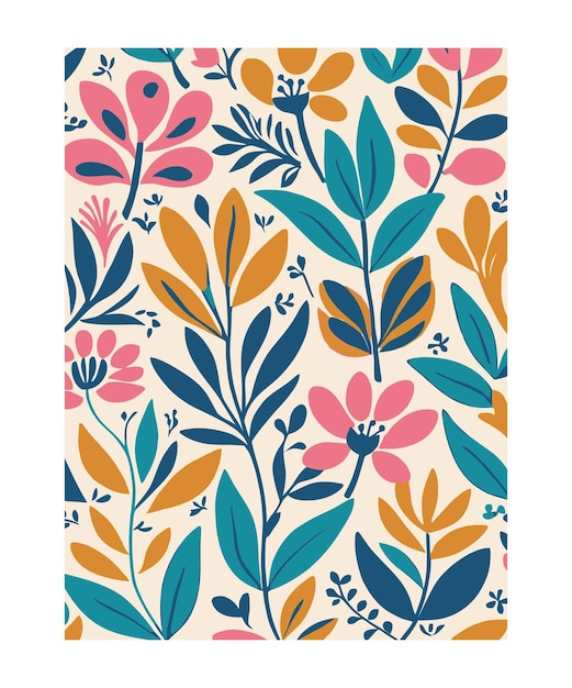 El colorido patrón floral para la decoración del hogar