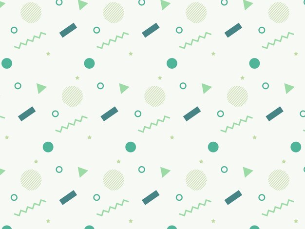 Colorido patrón de fondo geométrico sin costuras formas pop círculos cuadrados triángulos planos lindos