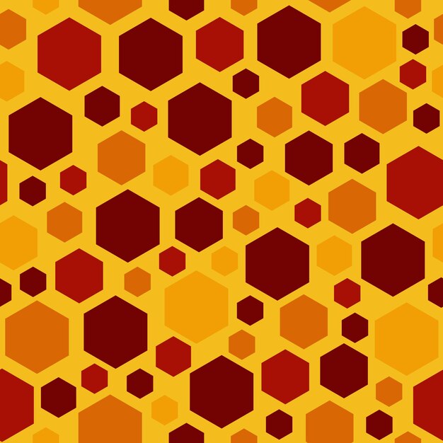 Un colorido patrón de hexágonos con la palabra miel.