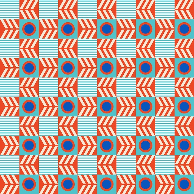 Colorido patrón neo geométrico Neo Geometric Seamless Period Grid con formas geométricas de color M