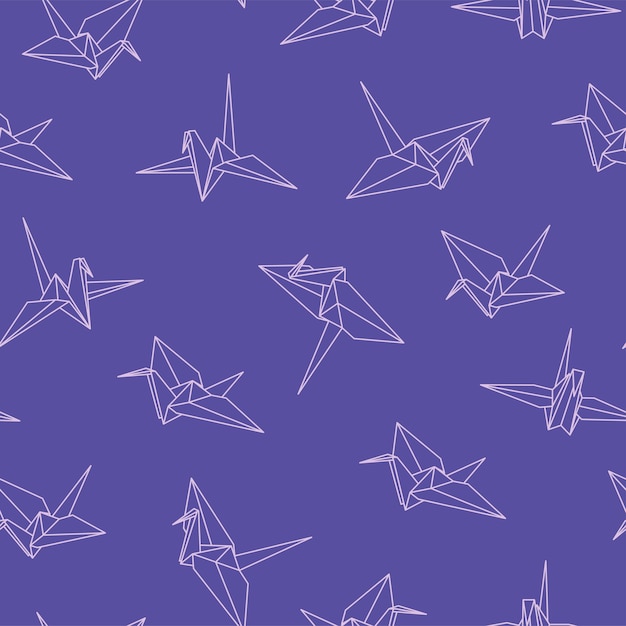 Colorido patrón transparente con pájaros de origami Lindo fondo creativo
