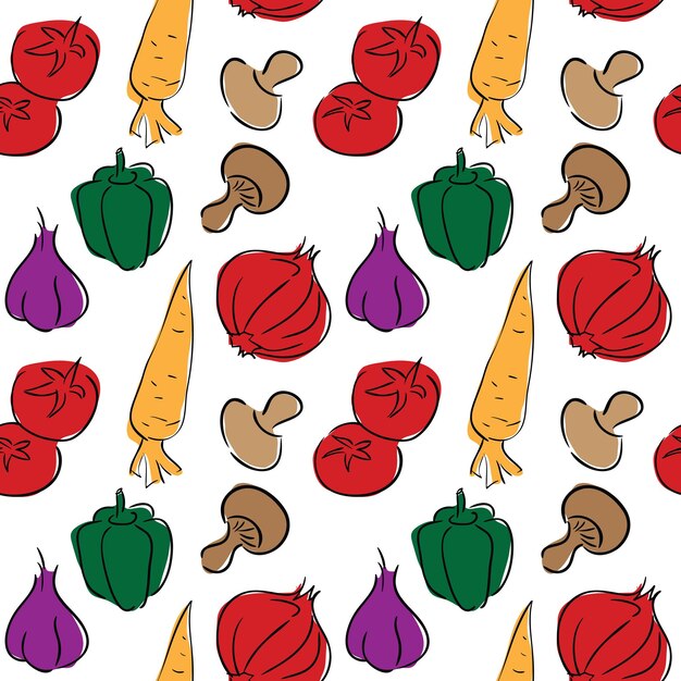 El colorido patrón de las verduras