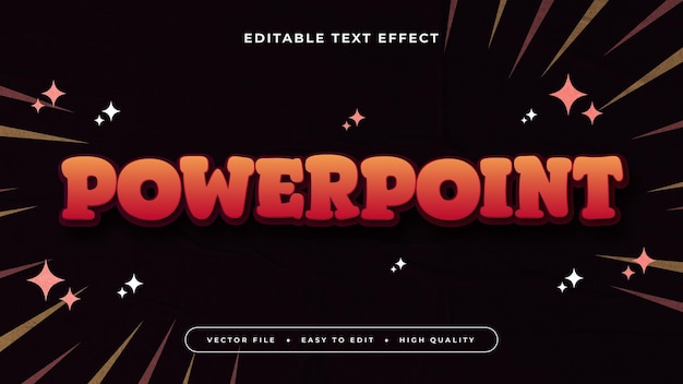 Colorido powerpoint 3d estilo de fuente de efecto de texto editable