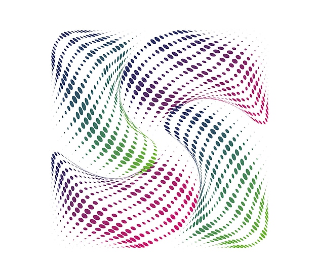 colorido remolino vector color verde y rosa patrón de puntos de semitono abstracto ilustración vectorial flor