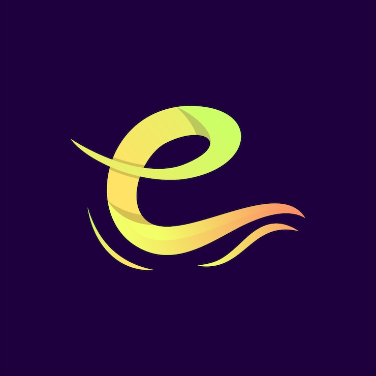 Vector colorido resumen letra e logo premium