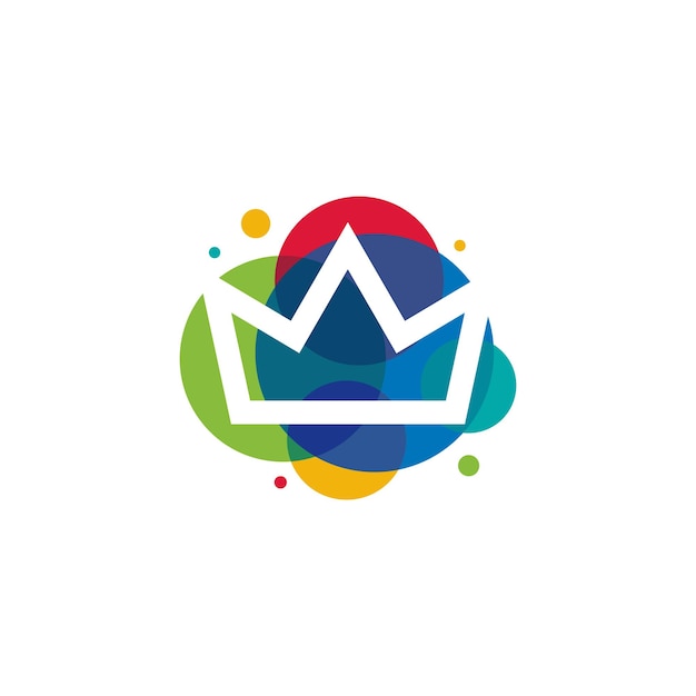 Colorido rey Logo plantilla diseño Vector emblema diseño concepto símbolo creativo icono