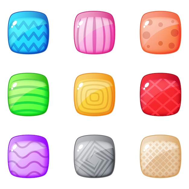colorido rompecabezas de bloques cuadrados para juegos de match 3