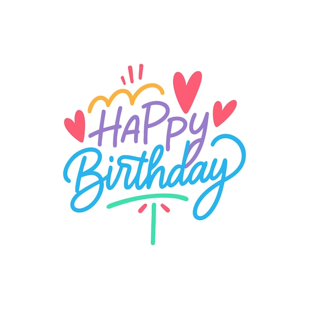 Un colorido saludo de cumpleaños dibujado a mano