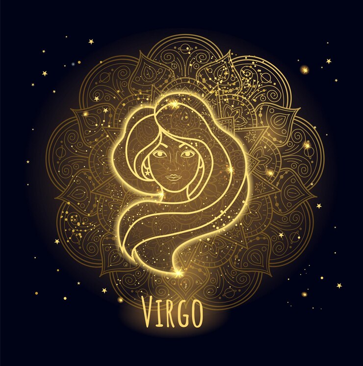 Vector colorido signo del zodiaco virgo vector lineart
