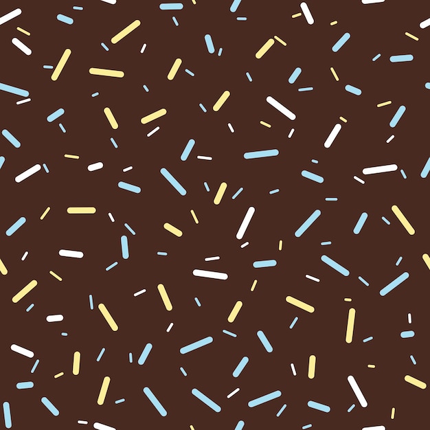 Vector colorido sprinkles donut chocolate glaseado patrones sin fisuras