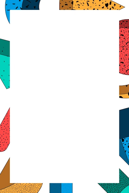 Colorido vector de marco estampado de memphis
