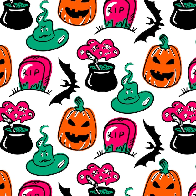 Colorido vector patrón de halloween para el diseño de vacaciones.