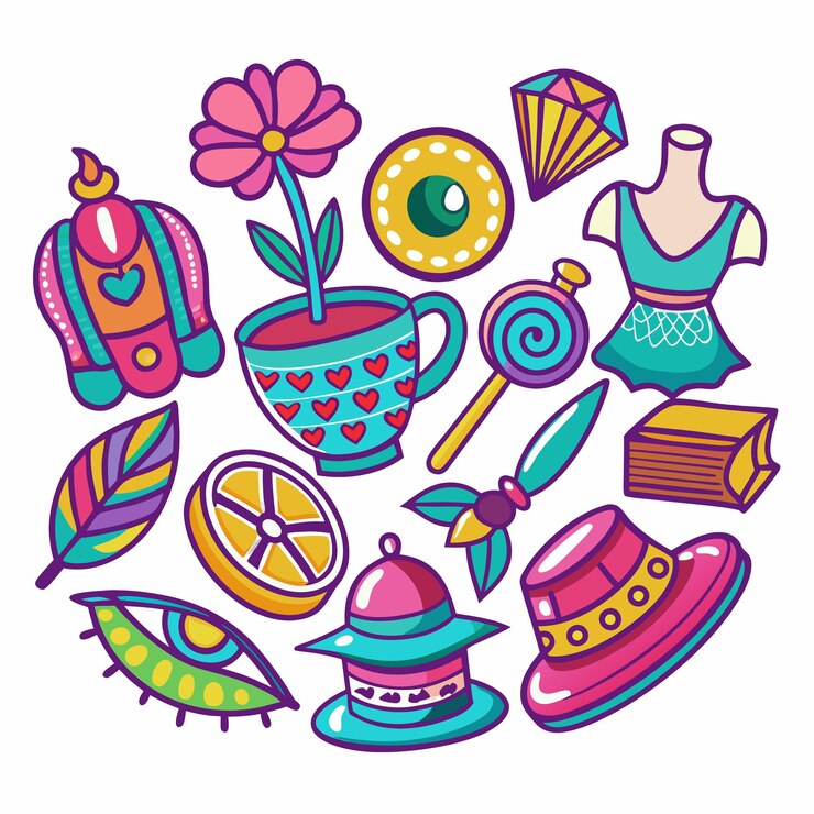 Vector coloridos elementos de diseño de dibujos animados