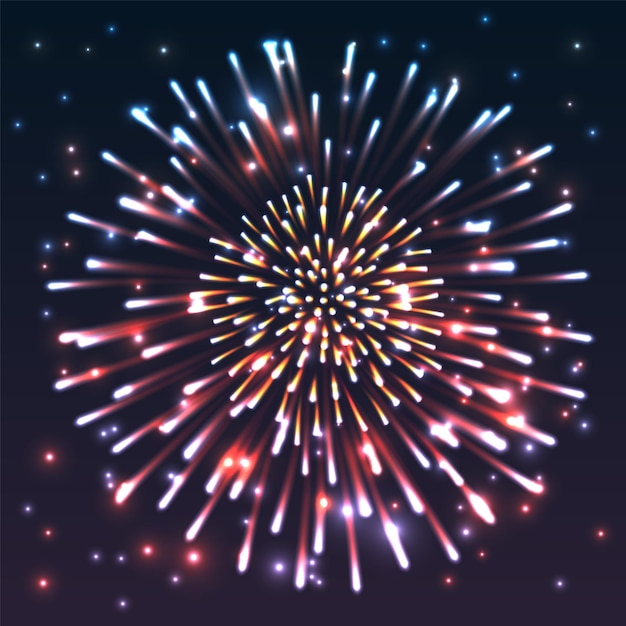 Coloridos fuegos artificiales por la noche