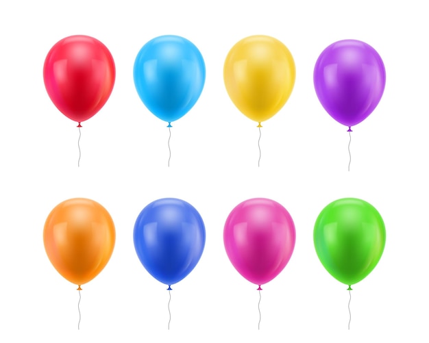 Coloridos globos realistas