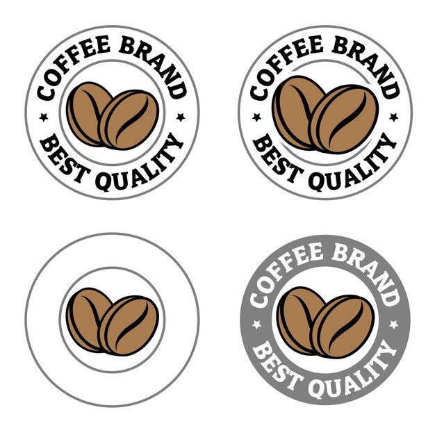 Coloridos iconos redondos de granos de café con conjunto de texto 5