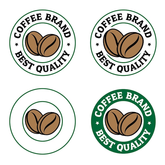 Coloridos iconos redondos de granos de café con conjunto de texto 7